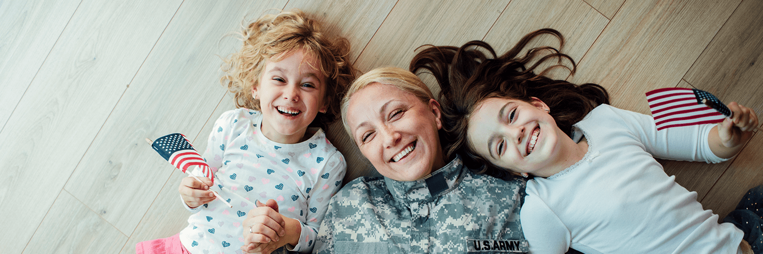 military parent and two children