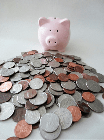 Piggy Bank with coins