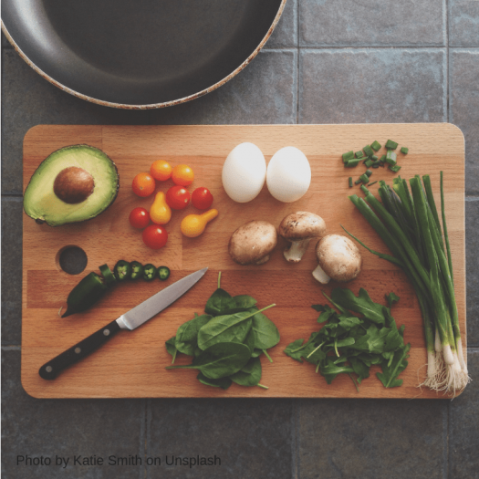 Healthy vegetables on cutting board