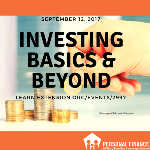 Investing Basics & Beyond banner - hand stacking coins