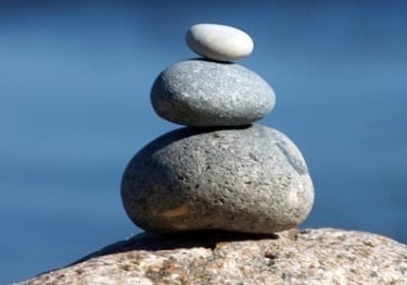 Round stones stacked on top of one another