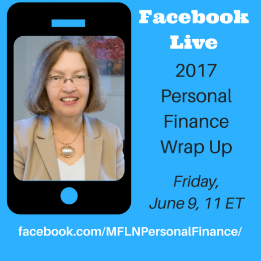 Facebook Live - Personal Finance Wrap Up banner, showing Dr. O'Neill on an iPhone screen