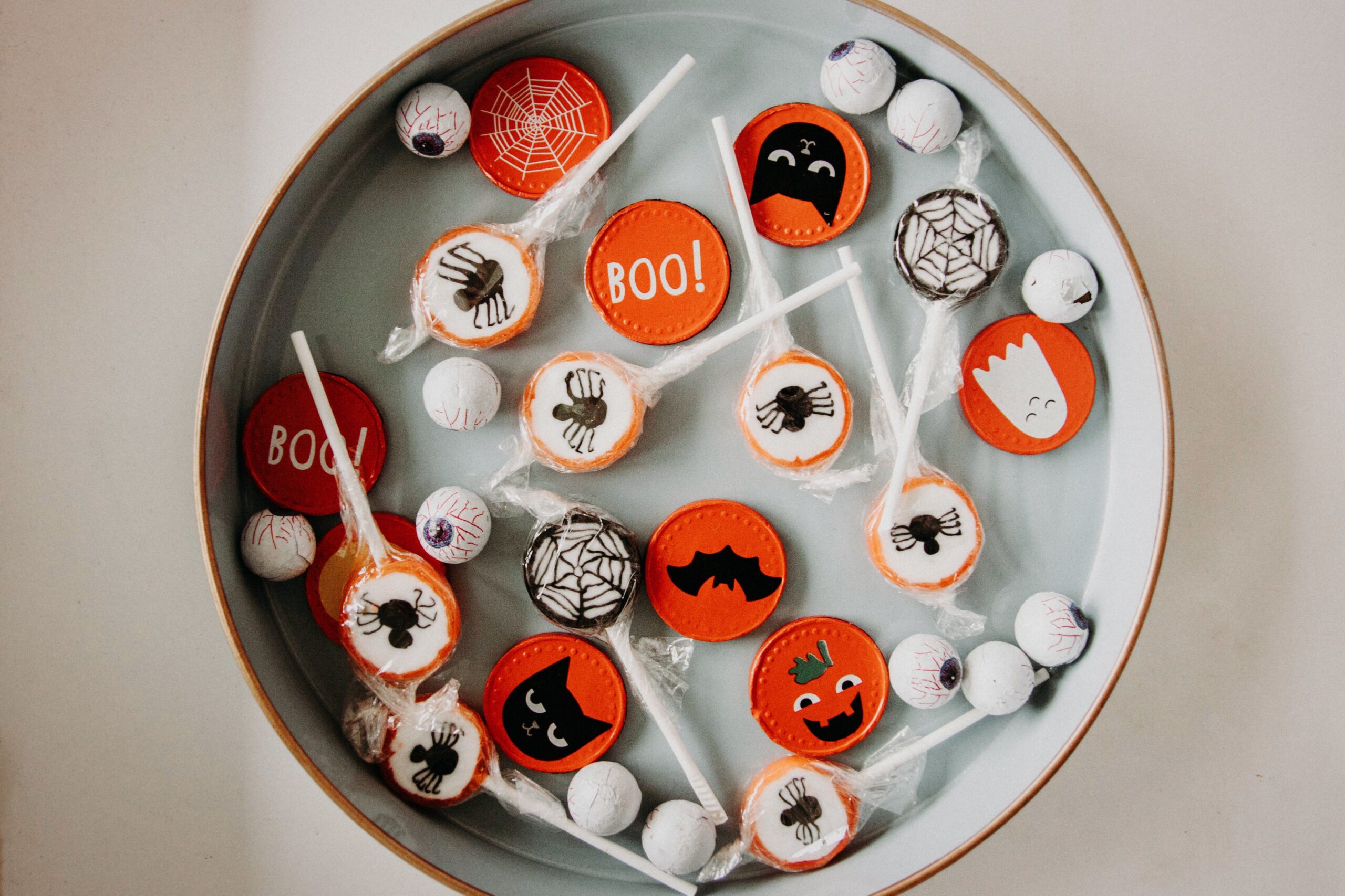 Bowl of halloween candy.