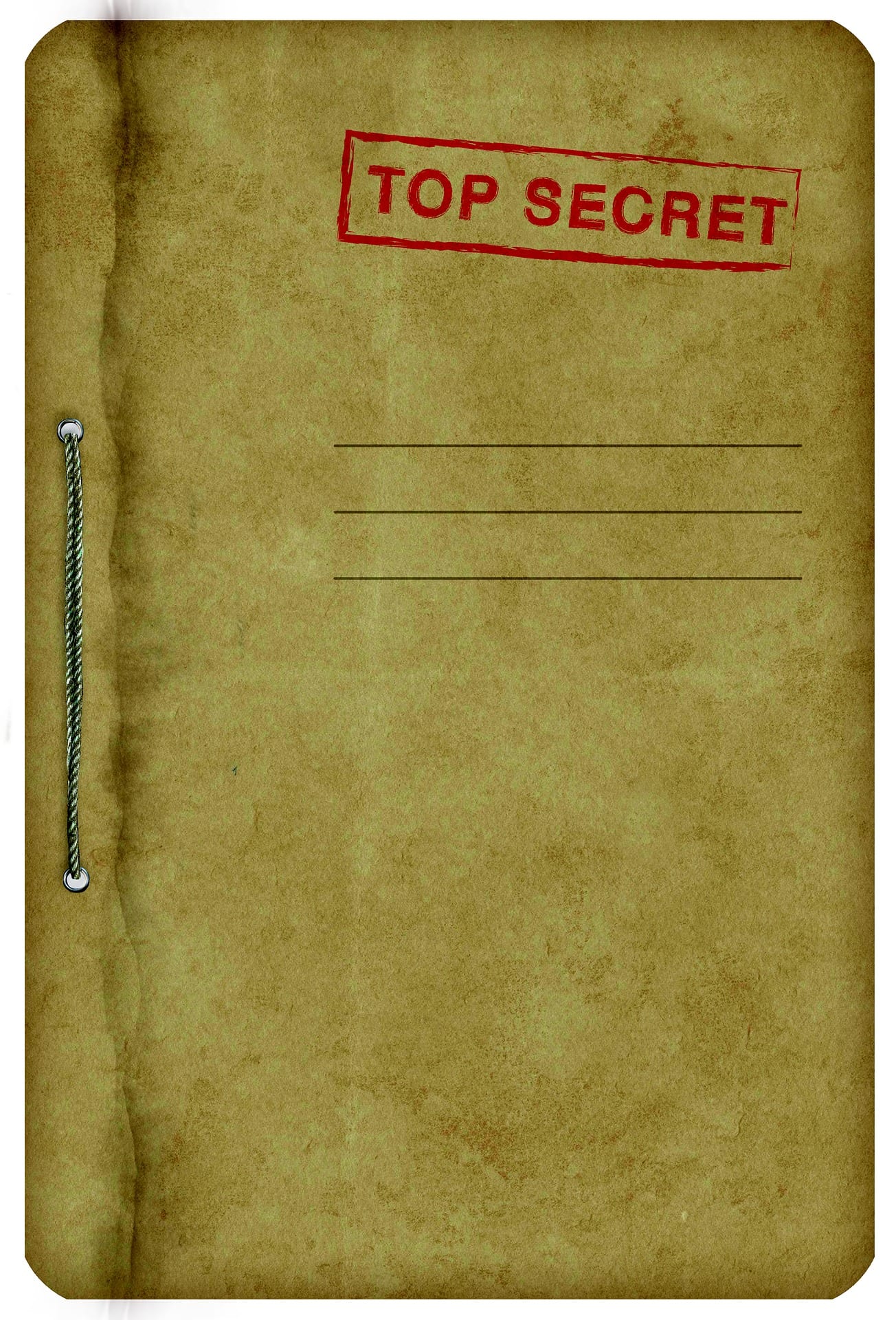 Brown folder with "top secret" stamp.