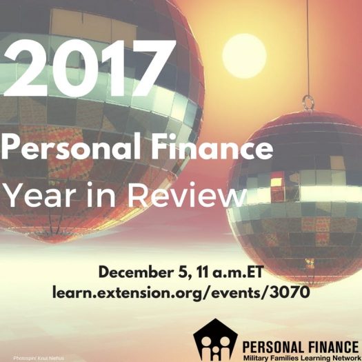 2017 Personal Finance Year in Review promotional image showing disco balls