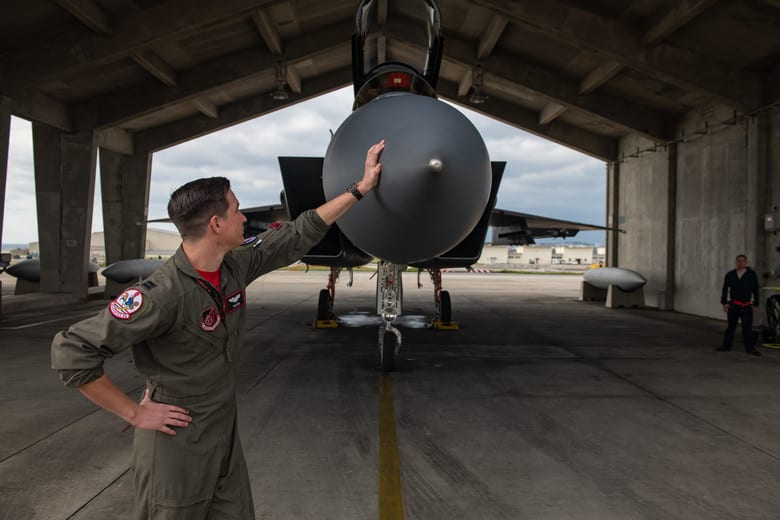 U.S. Air Force Capt. Cole Holloway pictured with plane
