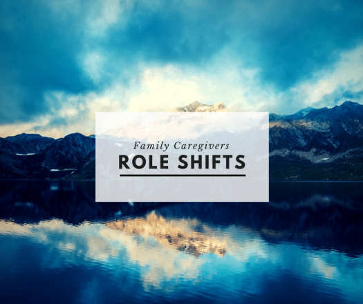 Family Caregivers Role Shifts cover image showing lake surrounded by mountains