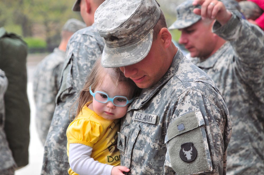 Military Dad and Child