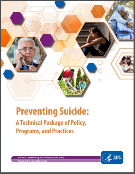Preventing Suicide Technical Package from The Centers for Disease Control cover