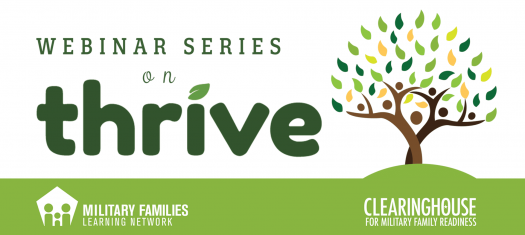 Thrive Series logo, graphic of a tree with text reading, "Webinar Series on Thrive"