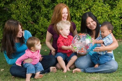 mothers with young children in a playgroup