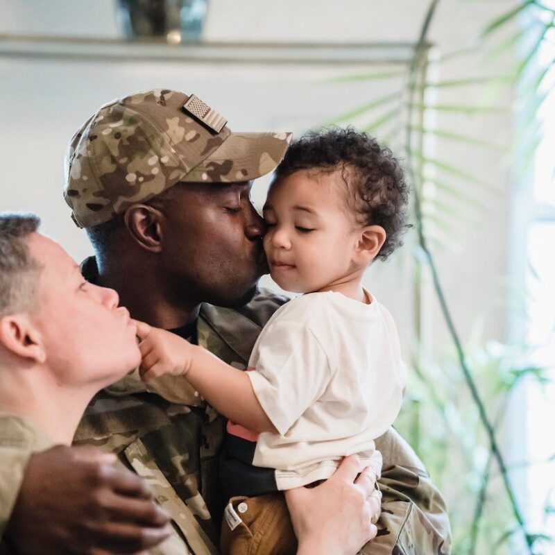Photo of military parents and baby