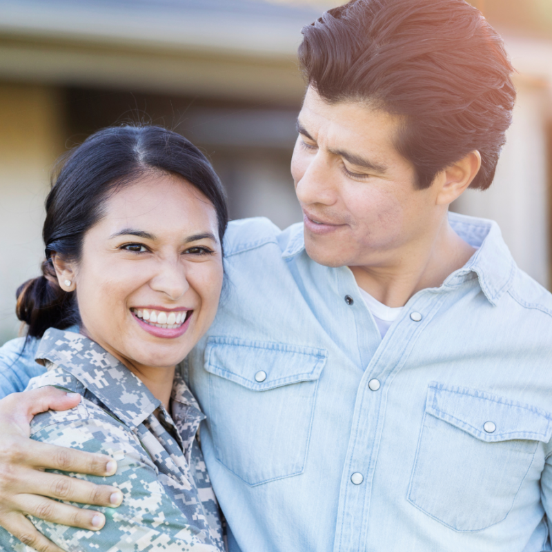 Portrait of couple during military wife's homecoming(opens in a new tab or window)