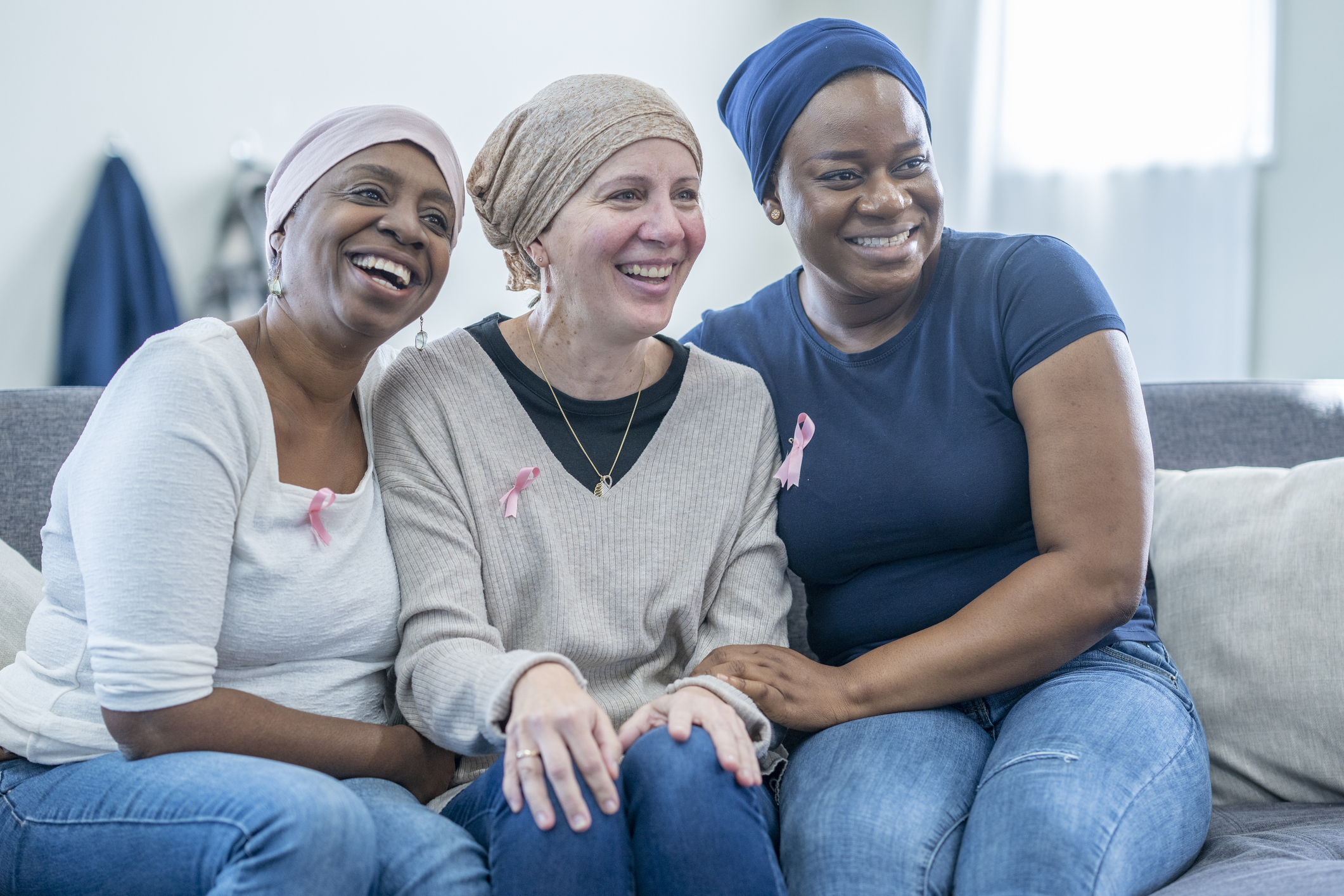 Women Showing Breast Cancer Awareness