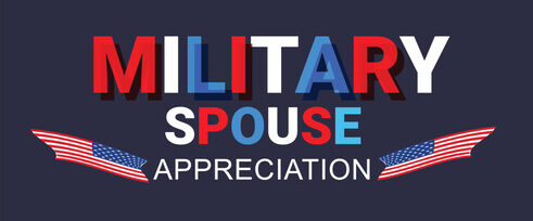 Military Spouse Appreciation banner in red, white & blue