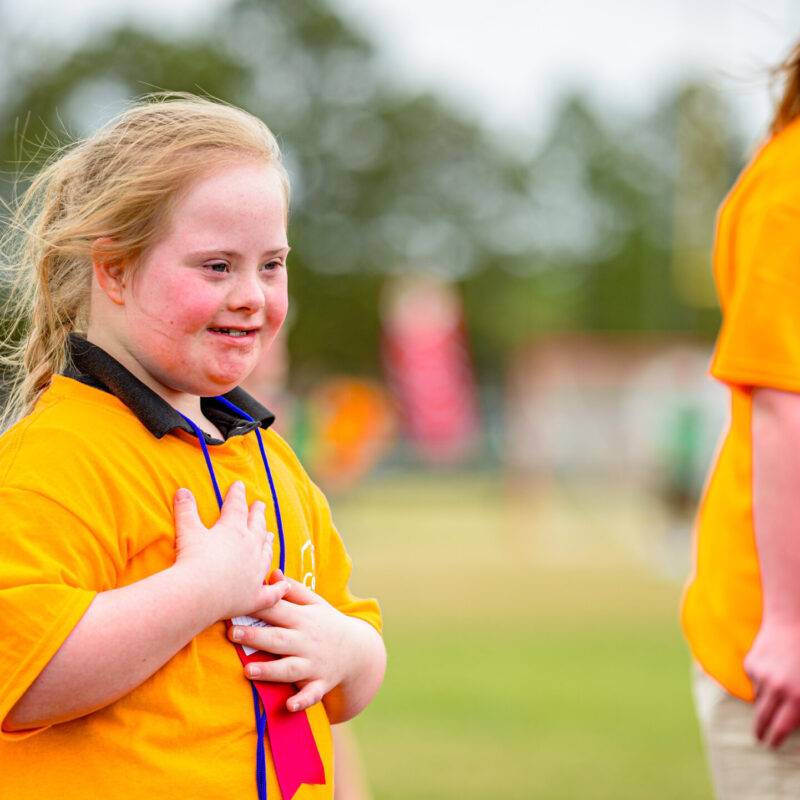 Image of young girl at the special olympics
