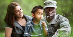 American Military Family spending time together stress-free