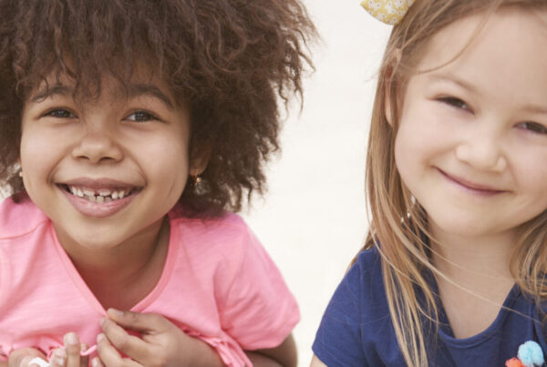 Image of two young girls playing