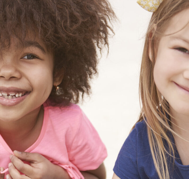 Image of two young girls playing