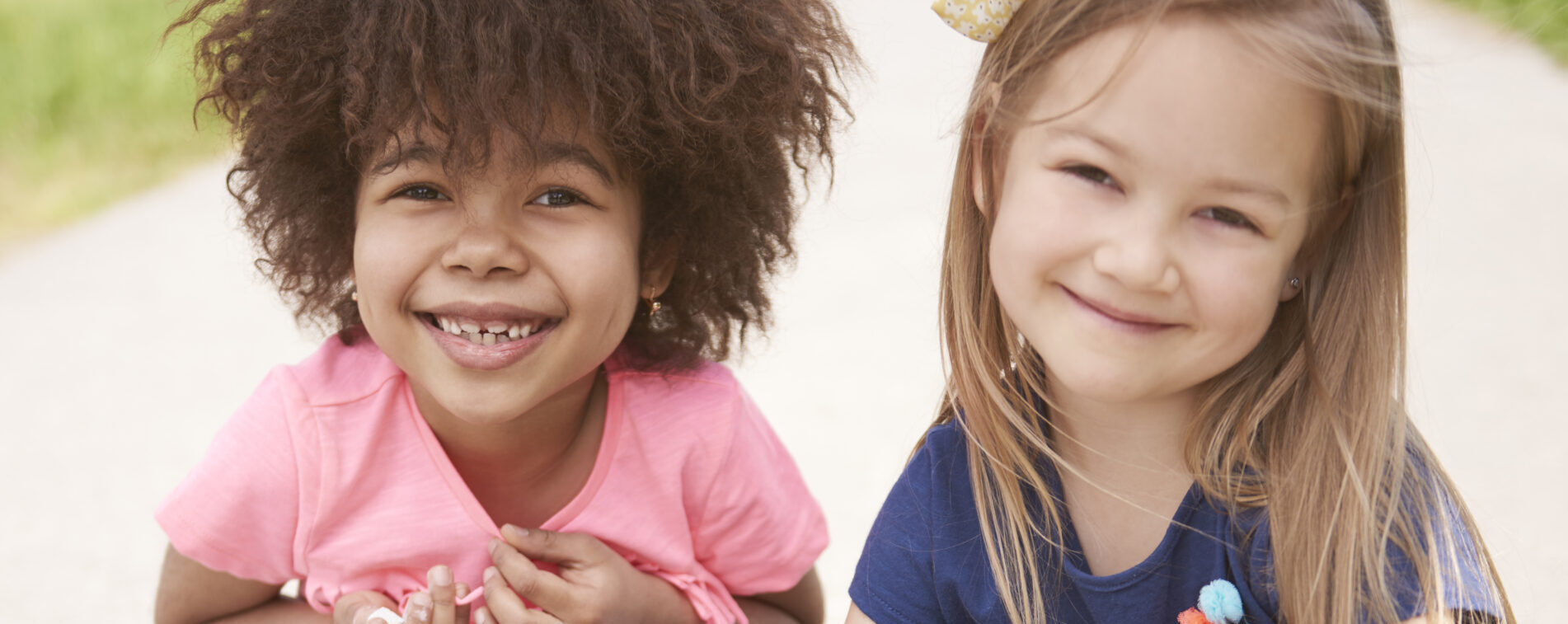 Image of two young girls playing