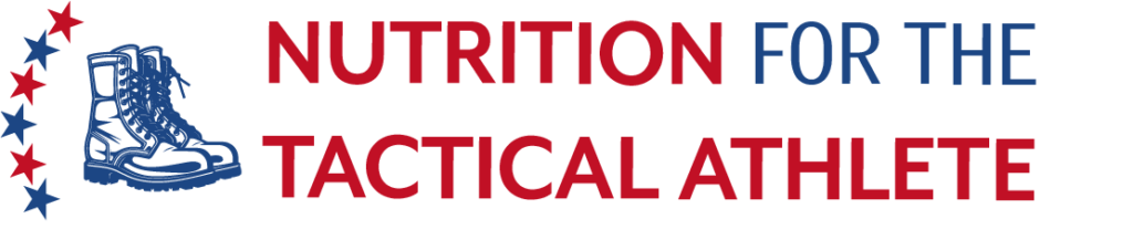 Nutrition for the Tactical Athlete with boots and stars to the left - logo design