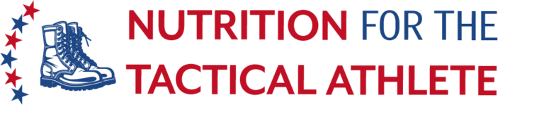 Nutrition for the Tactical Athlete with boots and stars to the left - logo design