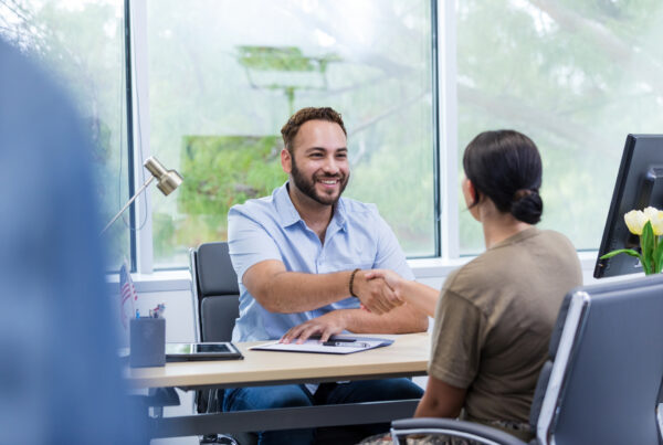Service provider meeting with a service member to discuss financial readiness